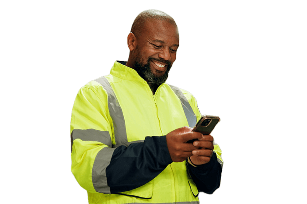 Construction Worker on Phone