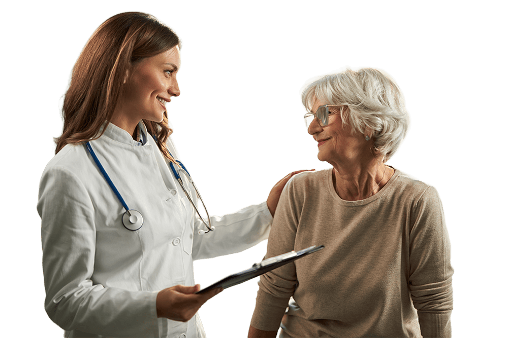 Doctor and senior patient