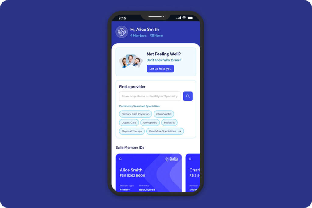 mySalia™ app screenshot